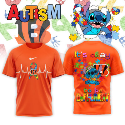 Cincinnati Bengals | Premium NFL Stitch X Autism Awareness Fan 3D Shirt