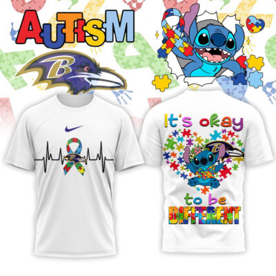 Baltimore Ravens | Premium NFL Stitch X Autism Awareness Fan 3D Shirt