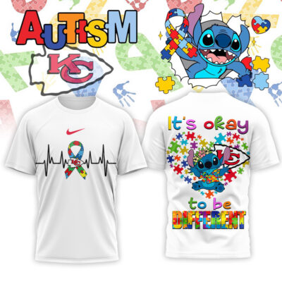 Kansas City Chiefs | Premium NFL Stitch X Autism Awareness Fan 3D Shirt