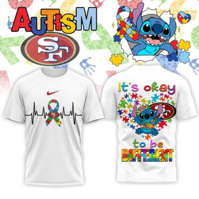 San Francisco 49ers | Premium NFL Stitch X Autism Awareness Fan 3D Shirt