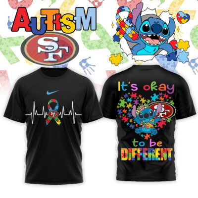 San Francisco 49ers | Premium NFL Stitch X Autism Awareness Fan 3D Shirt
