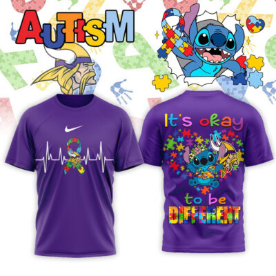 Minnesota Vikings | Premium NFL Stitch X Autism Awareness Fan 3D Shirt
