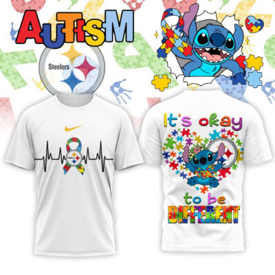 Pittsburgh Steelers | Premium NFL Stitch X Autism Awareness Fan 3D Shirt