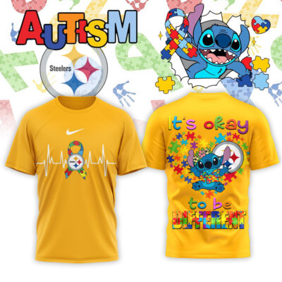 Pittsburgh Steelers | Premium NFL Stitch X Autism Awareness Fan 3D Shirt