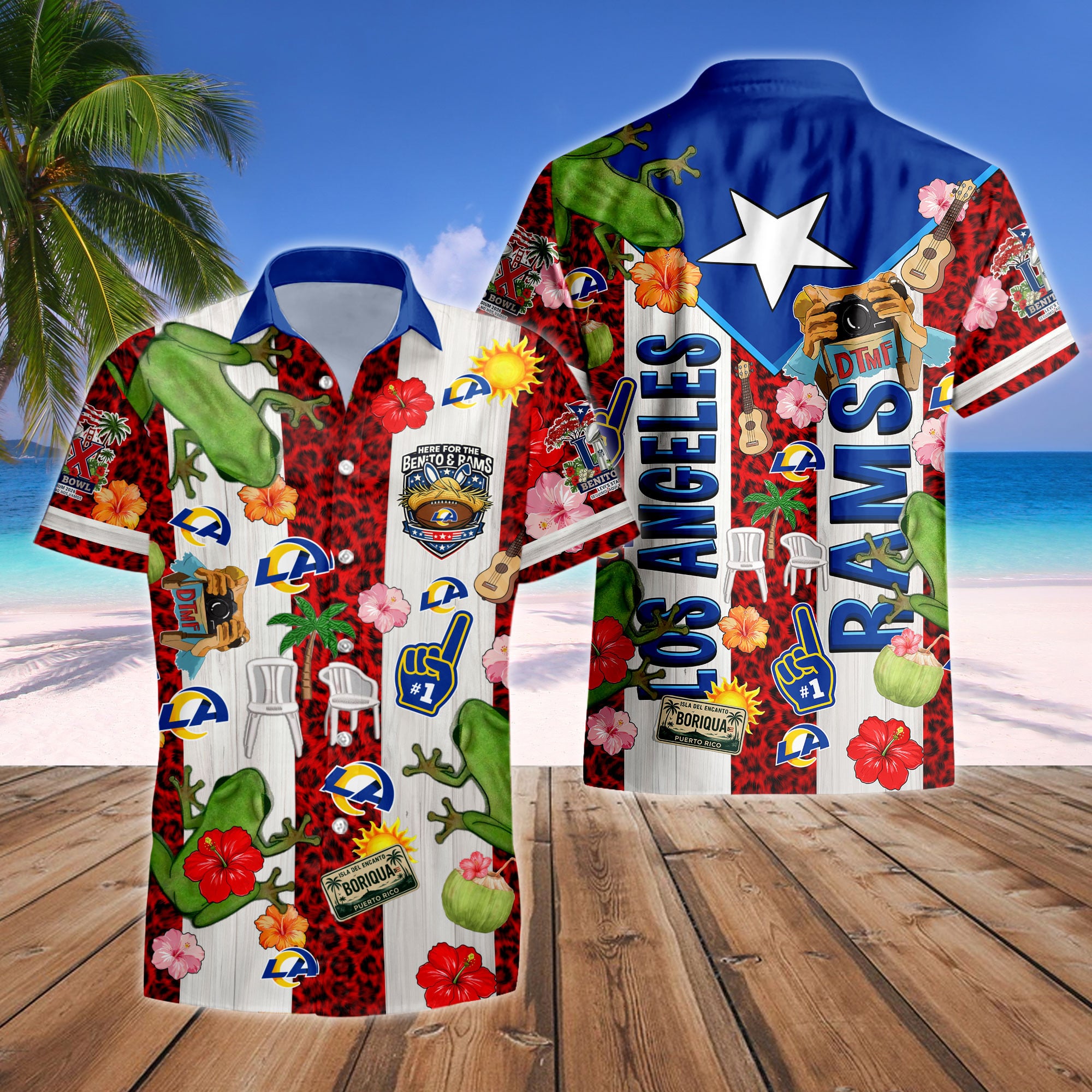 Los Angeles Rams | Premium NFL Benito Bowl Hawaiian Shirt - Image 4