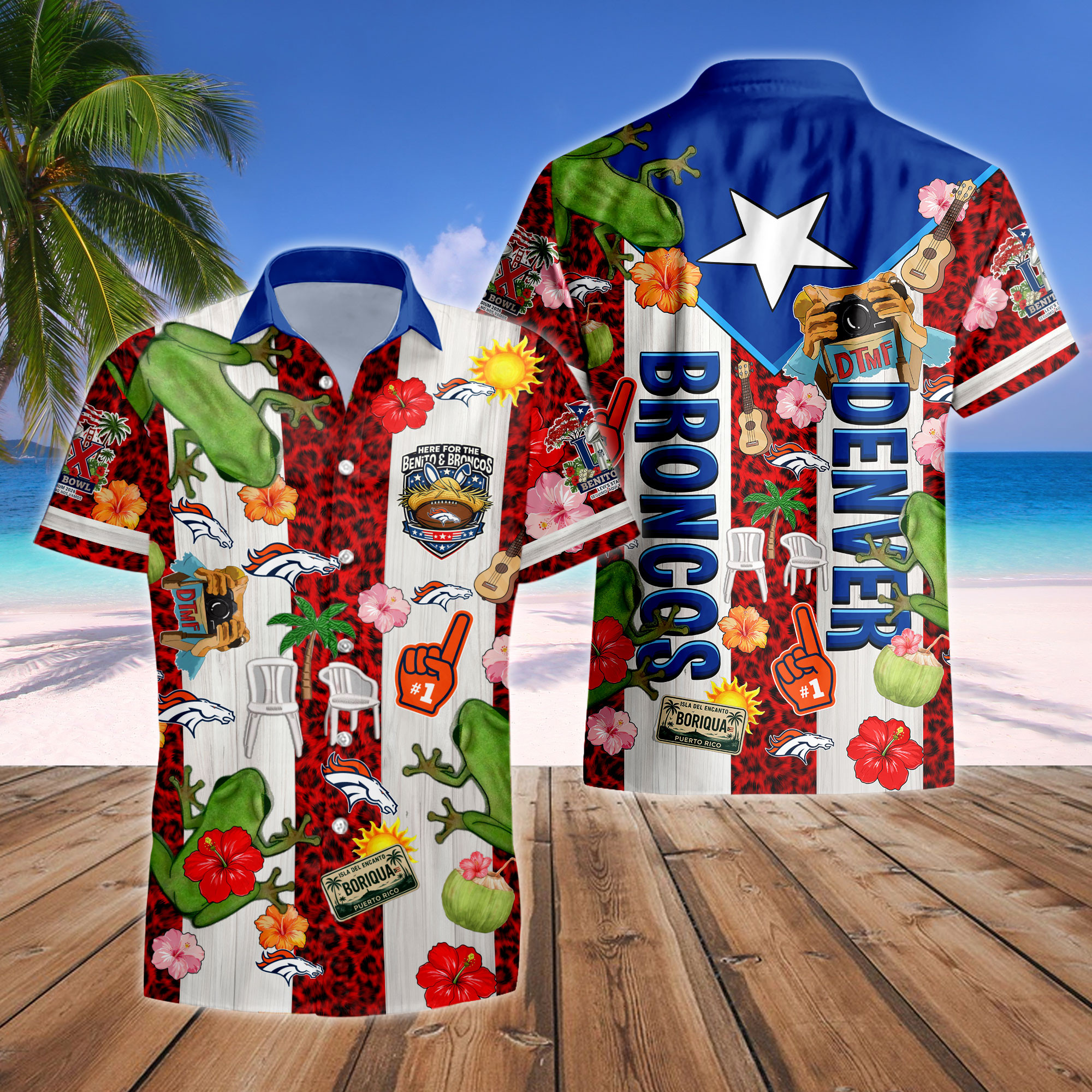 Denver Broncos | Premium NFL Benito Bowl Hawaiian Shirt - Image 4