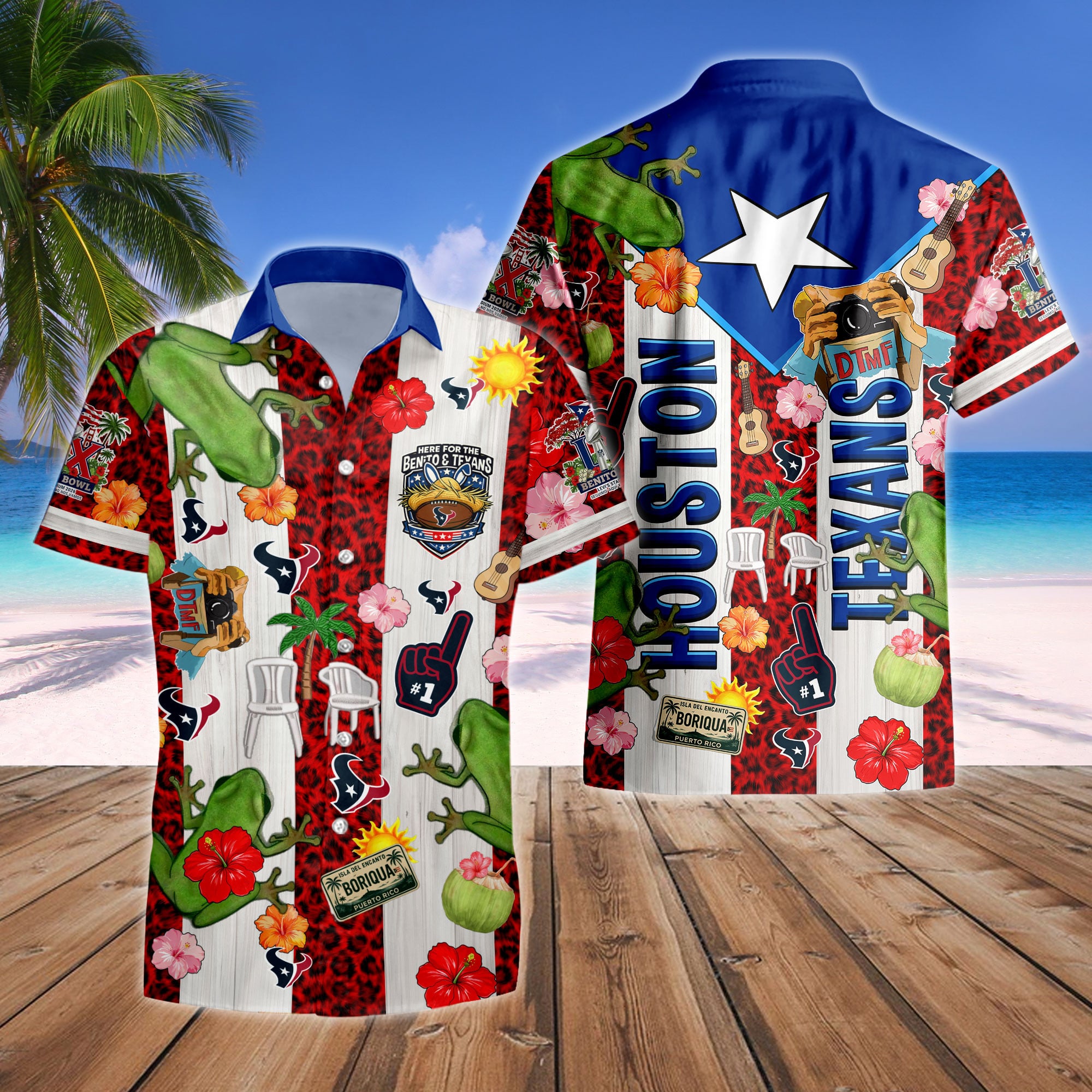 Houston Texans | Premium NFL Benito Bowl Hawaiian Shirt - Image 4