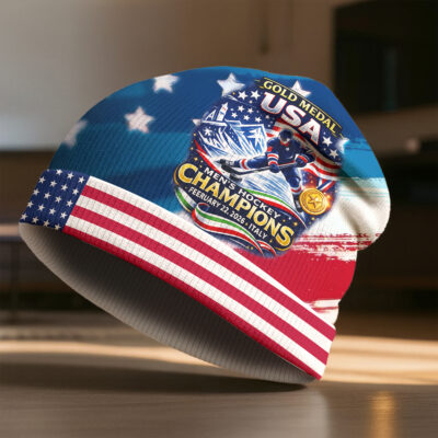 Alternative view of USA Hockey | Premium Olympic Beanie Hat HY