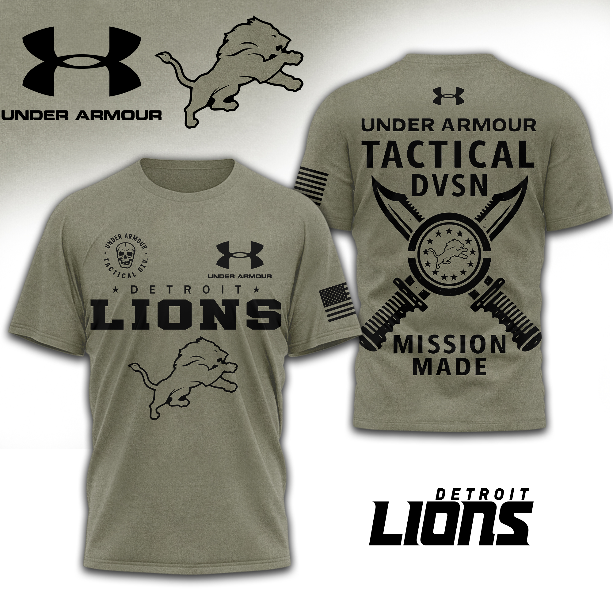Detroit Lions | Premium NFL Tactical Under Armour 3D Shirt