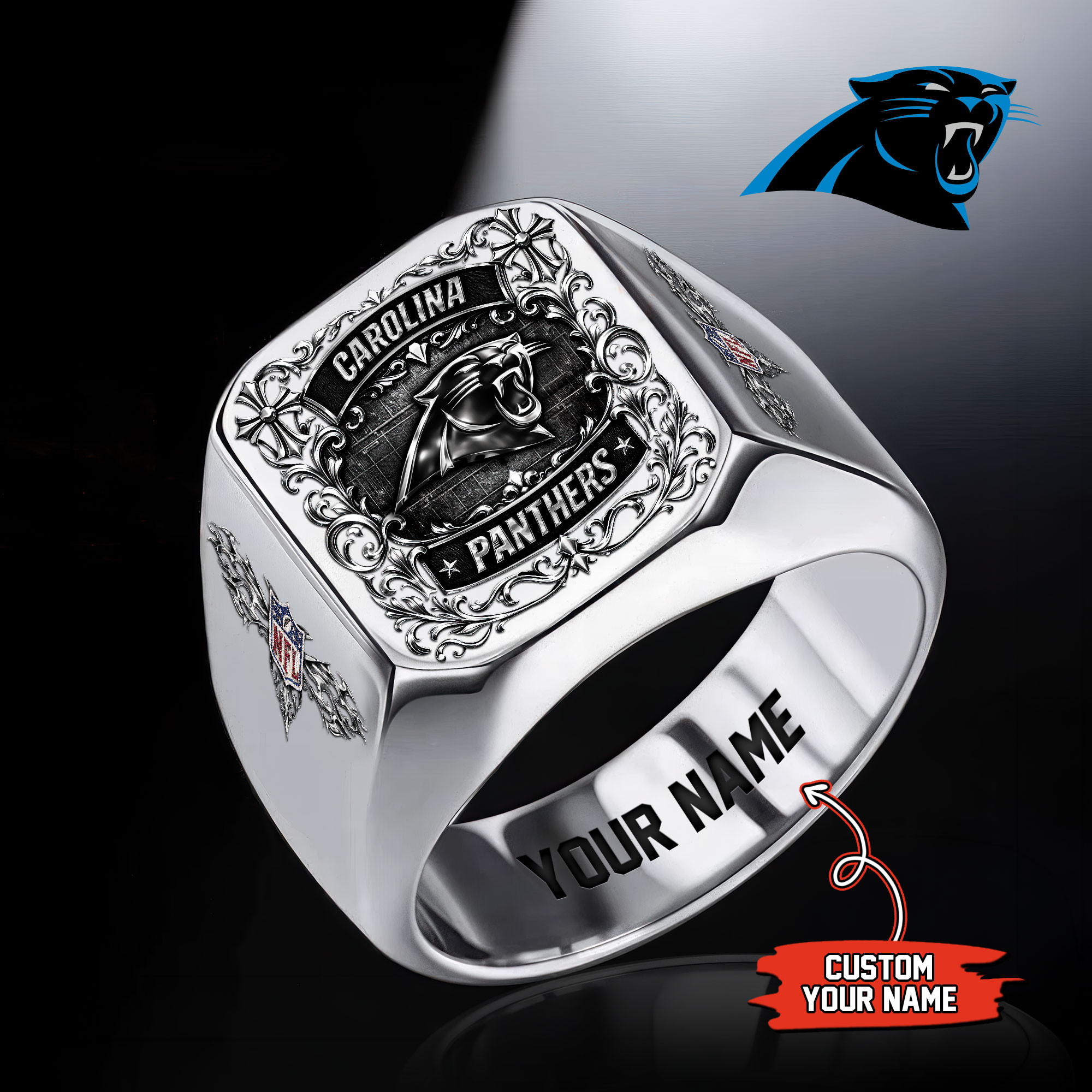 Carolina Panthers | Premium NFL Square Ring HY - Image 2