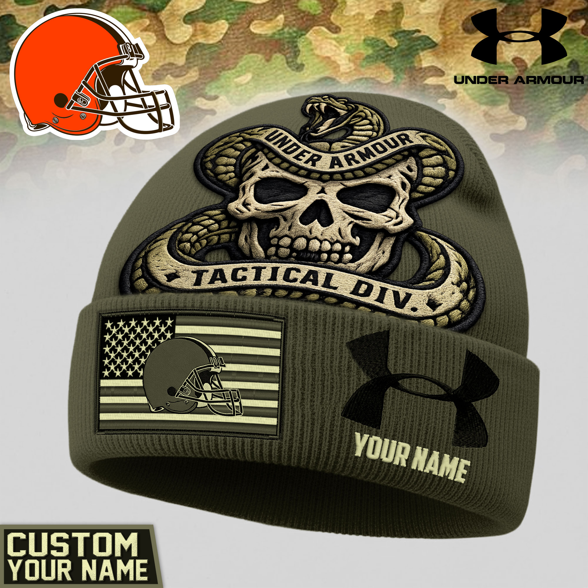 Cleveland Browns | Premium NFL Tactical DIV Under Armour Beanie Hat
