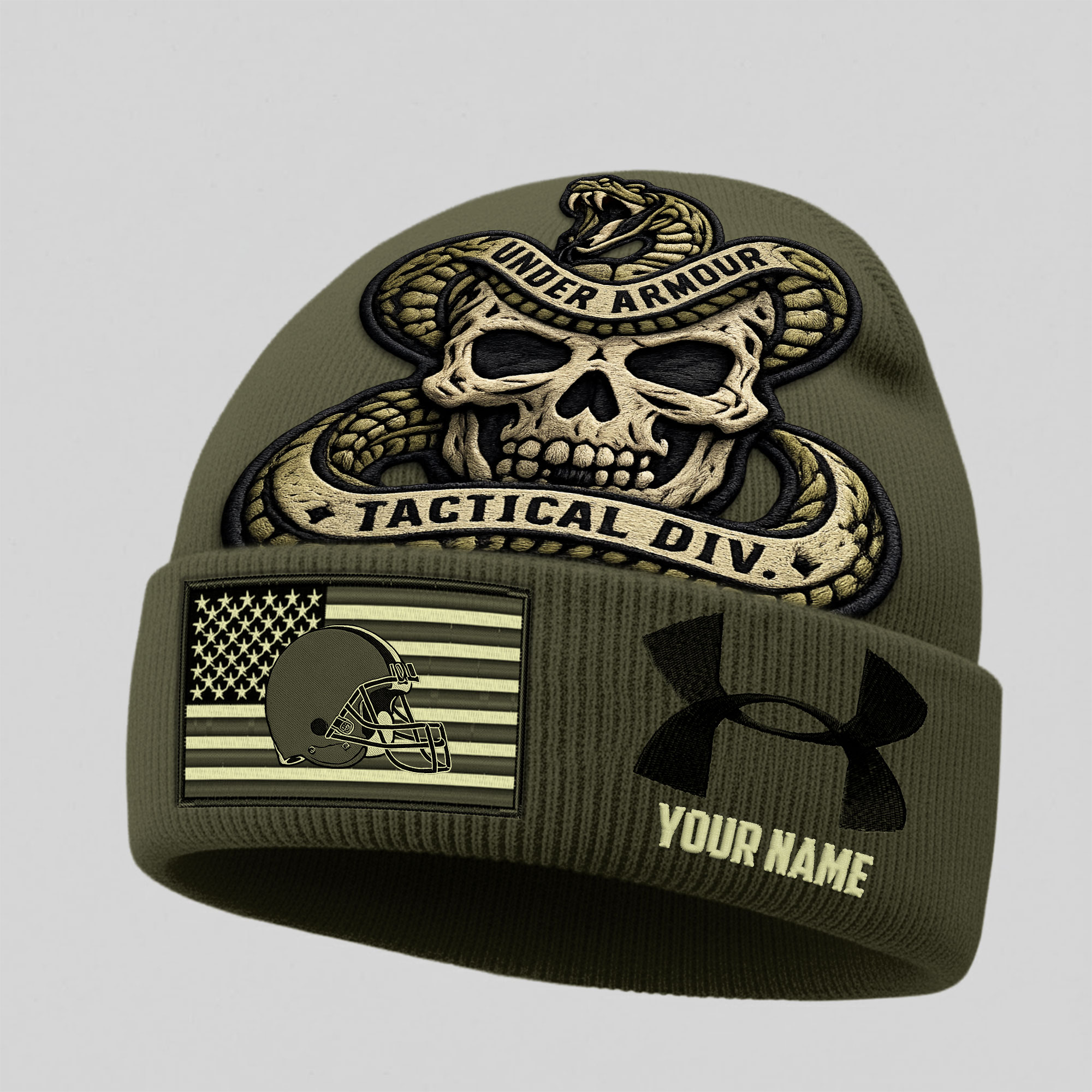 Cleveland Browns | Premium NFL Tactical DIV Under Armour Beanie Hat - Image 2