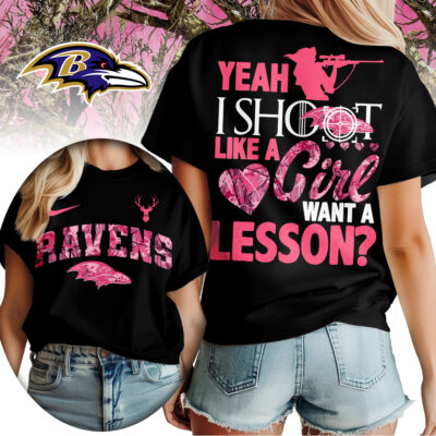 Baltimore Ravens | Premium NFL Shoot Like A Girl Women Shirt