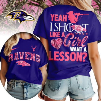 Baltimore Ravens | Premium NFL Shoot Like A Girl Women Shirt