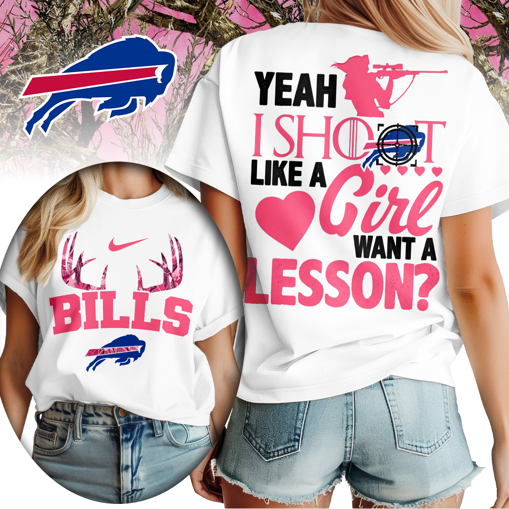 Buffalo Bills | Premium NFL Shoot Like A Girl Women Shirt - Image 2
