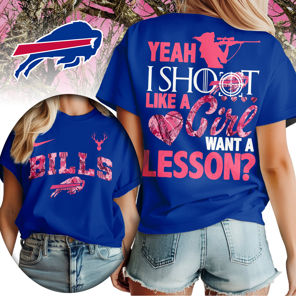 Buffalo Bills | Premium NFL Shoot Like A Girl Women Shirt - Image 3