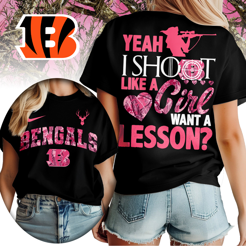 Cincinnati Bengals | Premium NFL Shoot Like A Girl Women Shirt