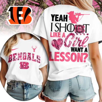 Cincinnati Bengals | Premium NFL Shoot Like A Girl Women Shirt