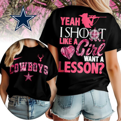 Dallas Cowboys | Premium NFL Shoot Like A Girl Women Shirt