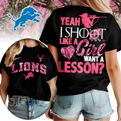 Detroit Lions | Premium NFL Shoot Like A Girl Women Shirt