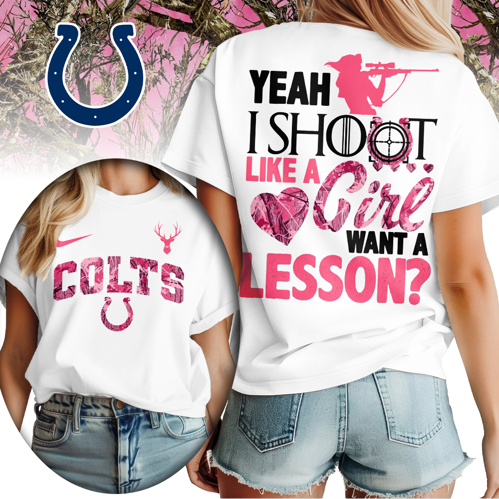 Indianapolis Colts | Premium NFL Shoot Like A Girl Women Shirt - Image 2