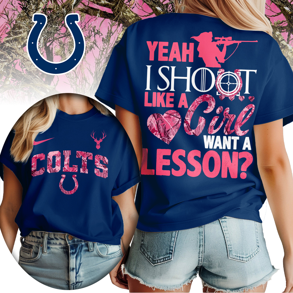 Indianapolis Colts | Premium NFL Shoot Like A Girl Women Shirt - Image 3