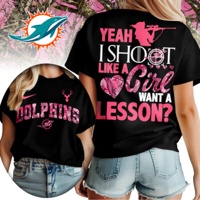 Miami Dolphins | Premium NFL Shoot Like A Girl Women Shirt