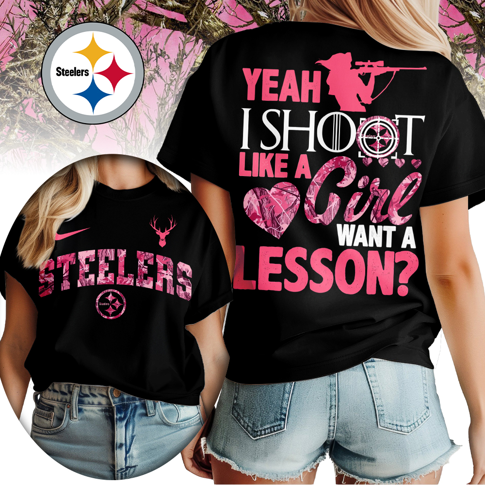 Pittsburgh Steelers | Premium NFL Shoot Like A Girl Women Shirt