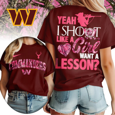 Washington Commanders | Premium NFL Shoot Like A Girl Women Shirt