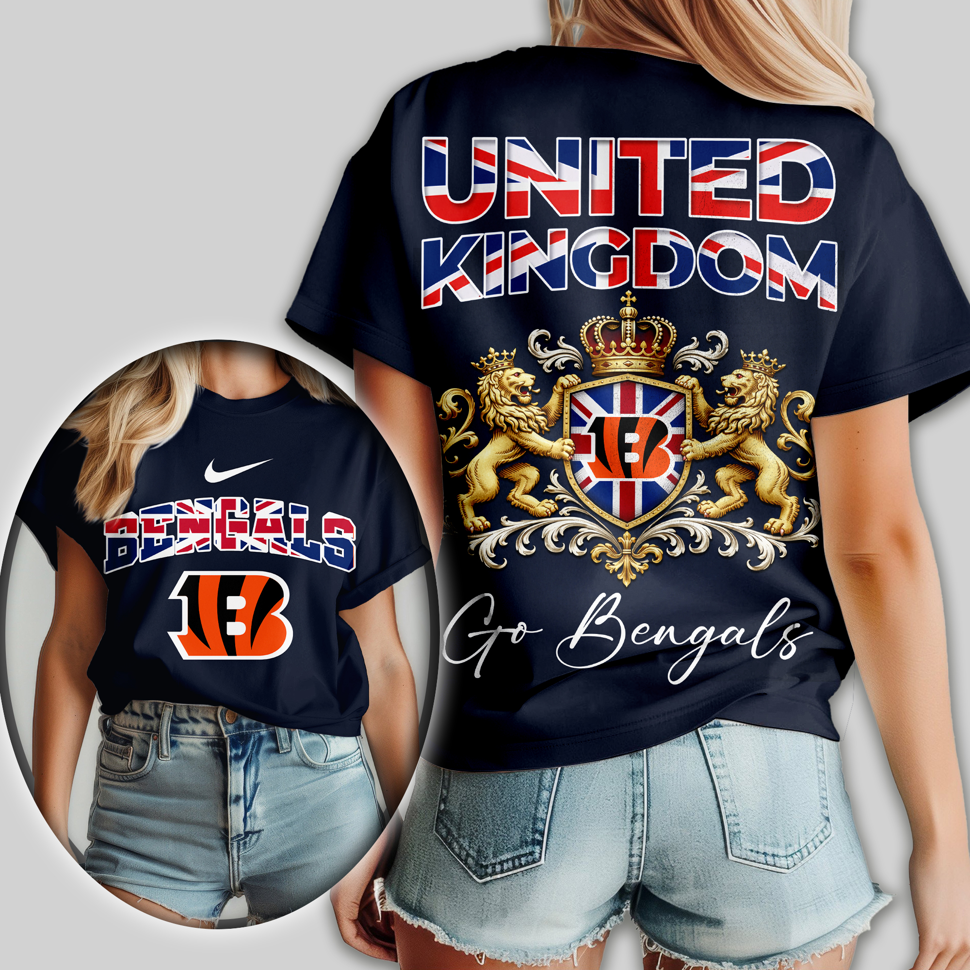 Cincinnati Bengals | Premium NFL United Kingdom Women Shirt - Image 2