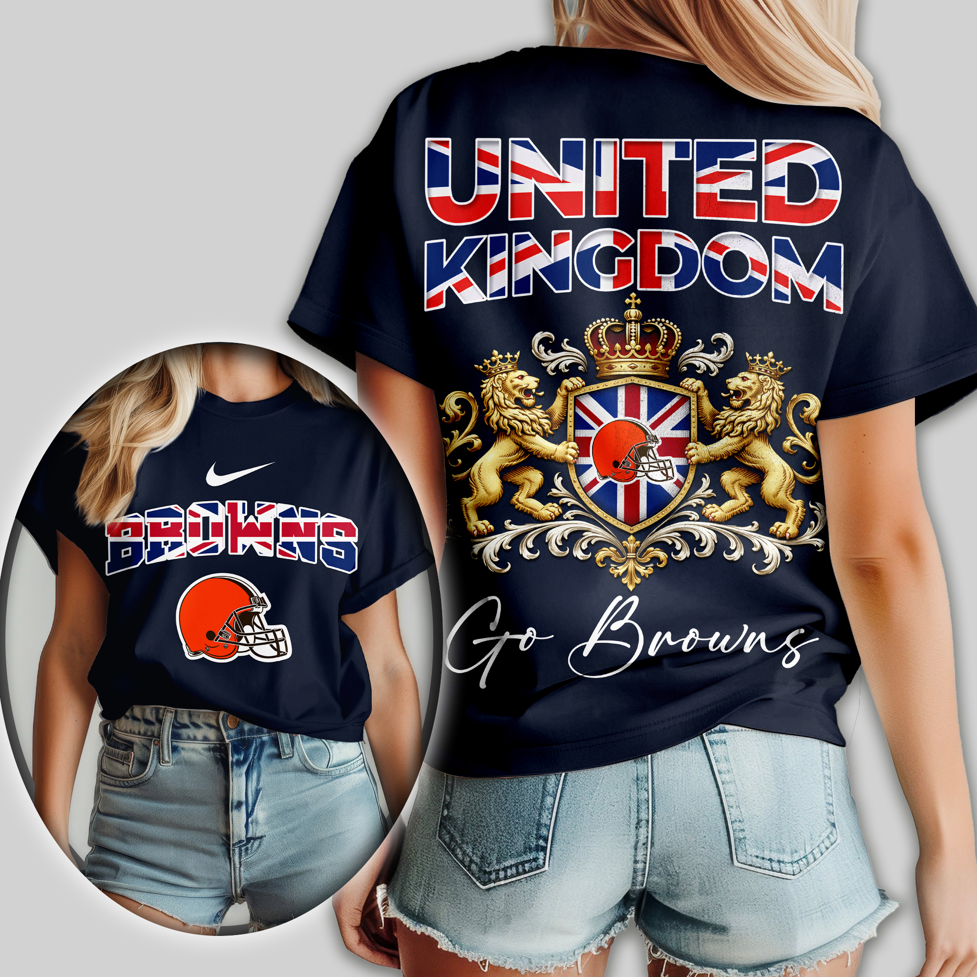 Cleveland Browns | Premium NFL United Kingdom Women Shirt - Image 2
