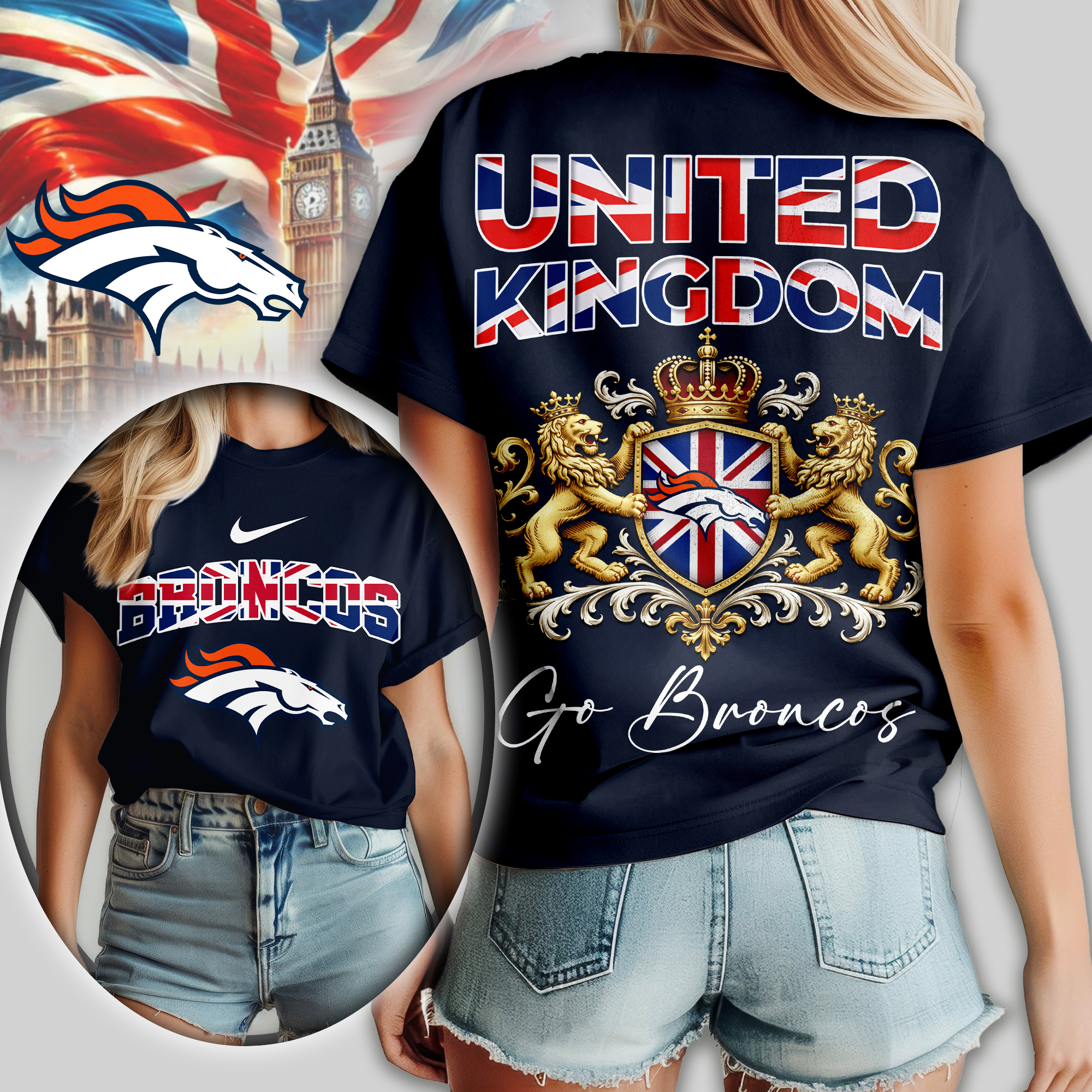 Denver Broncos | Premium NFL United Kingdom Women Shirt