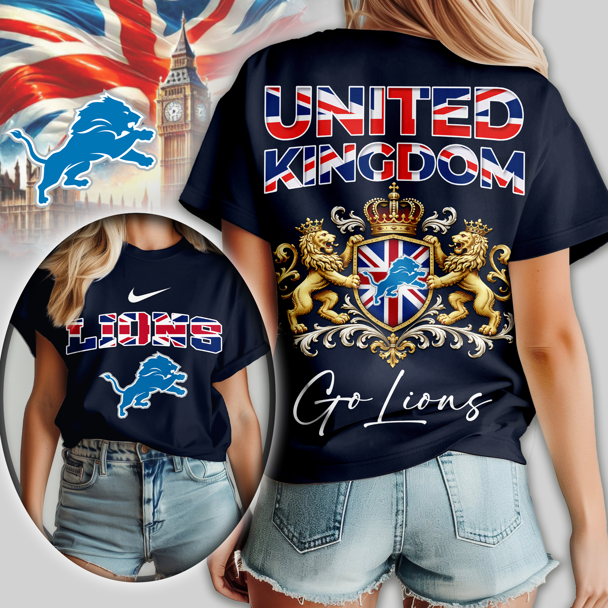 Detroit Lions | Premium NFL United Kingdom Women Shirt