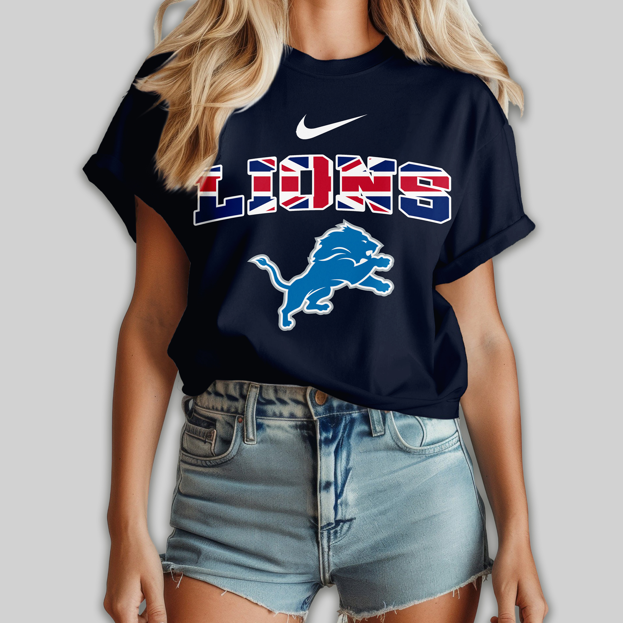 Detroit Lions | Premium NFL United Kingdom Women Shirt - Image 3