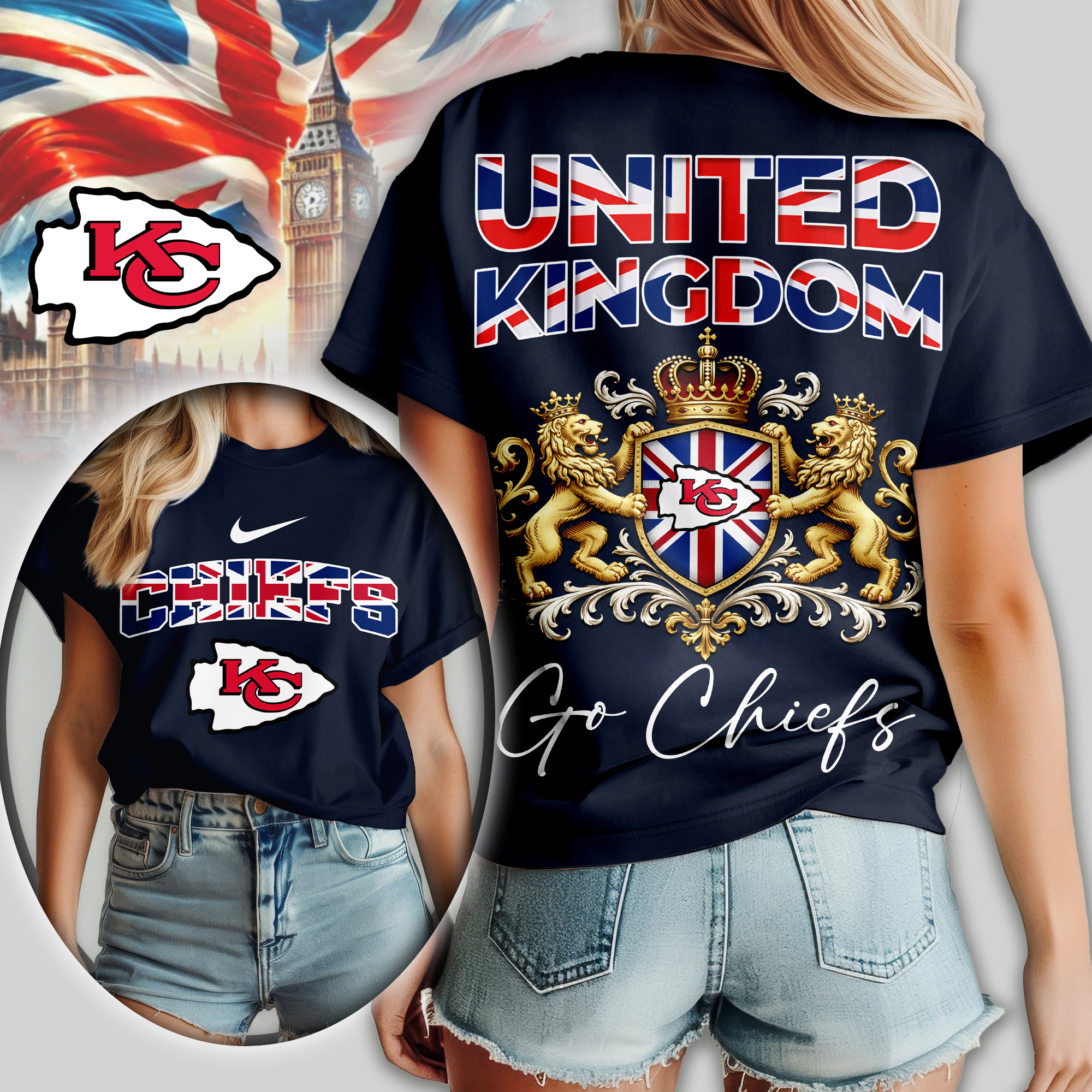 Kansas City Chiefs | Premium NFL United Kingdom Women Shirt