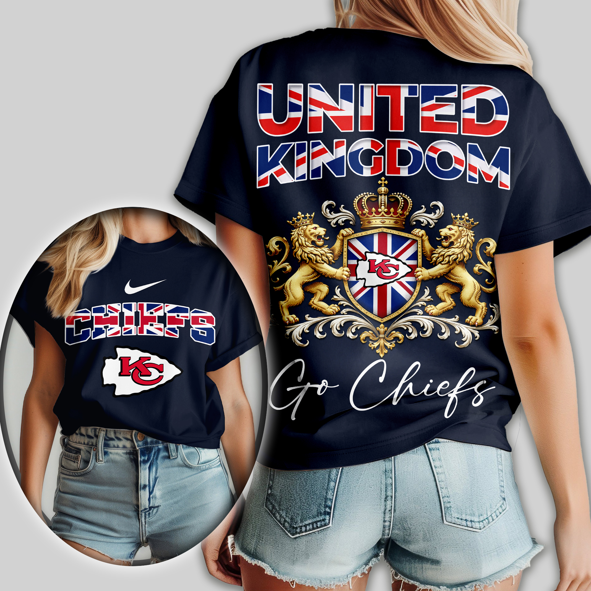 Kansas City Chiefs | Premium NFL United Kingdom Women Shirt - Image 2