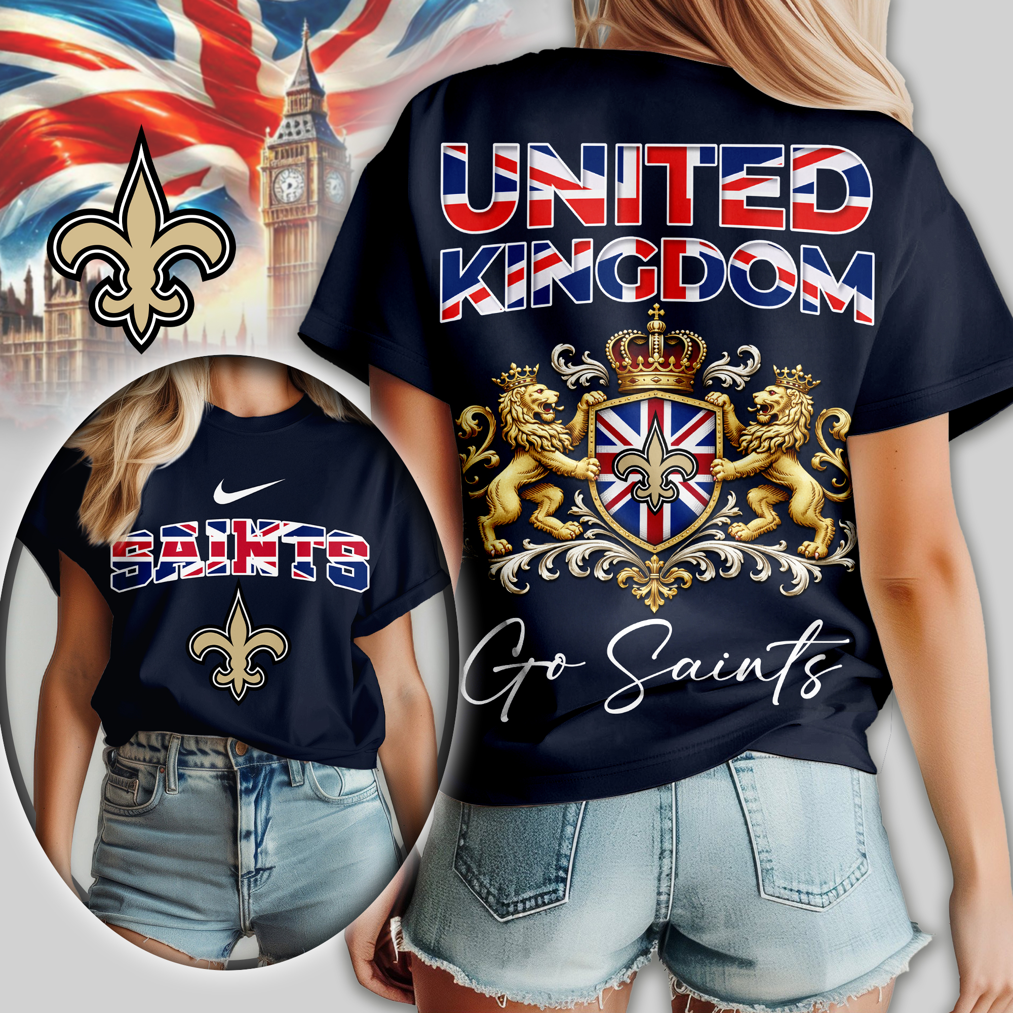 New Orleans Saints | Premium NFL United Kingdom Women Shirt
