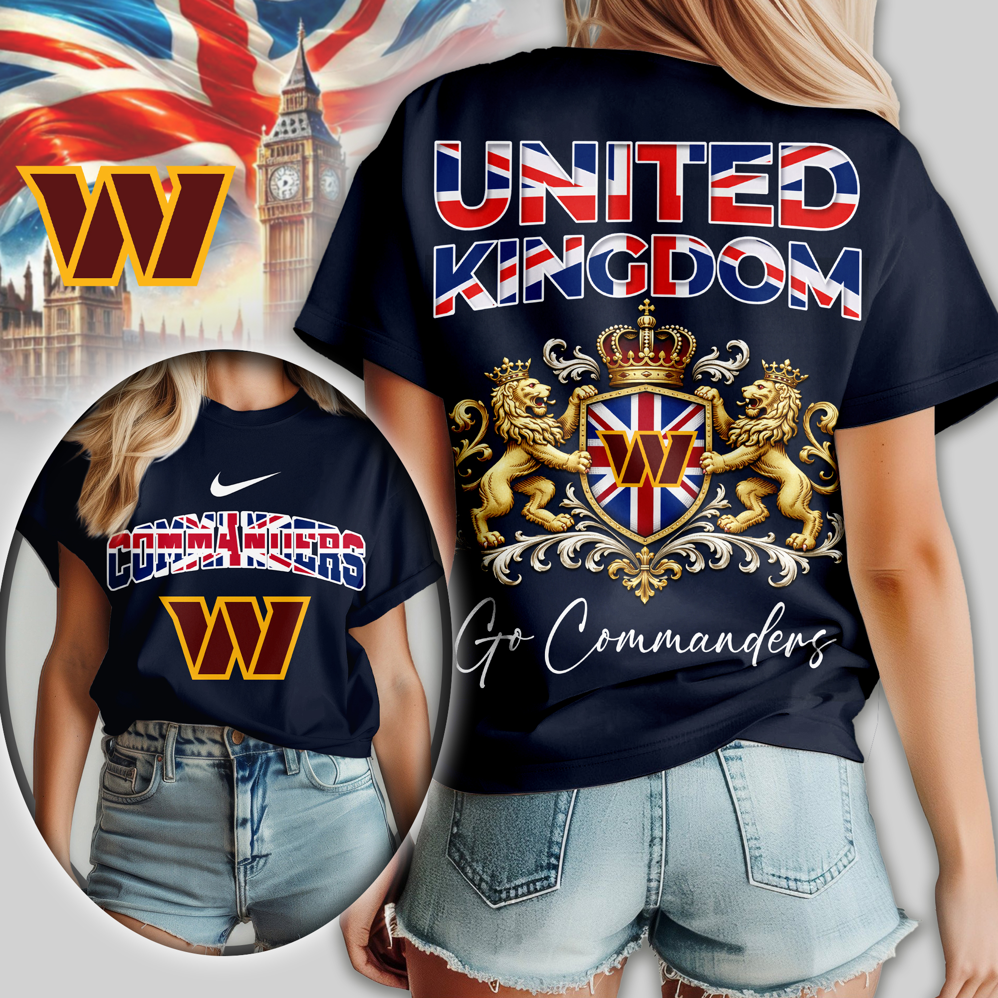 Washington Commanders | Premium NFL United Kingdom Women Shirt