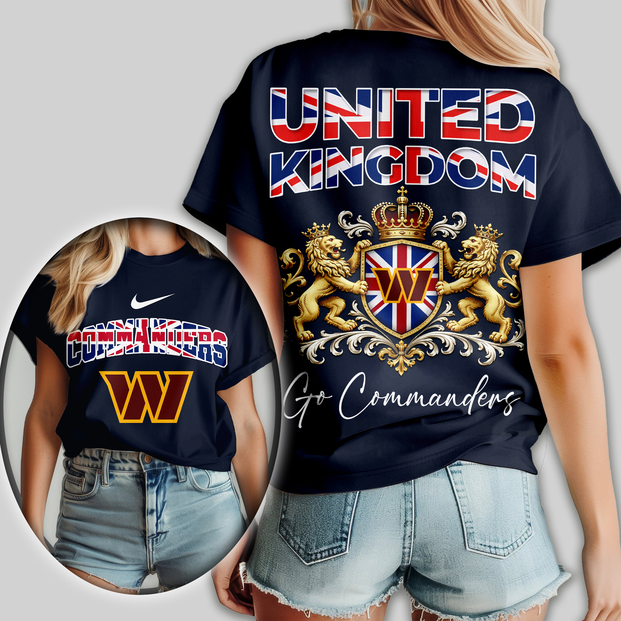 Washington Commanders | Premium NFL United Kingdom Women Shirt - Image 2