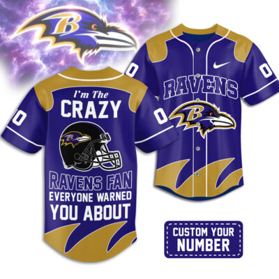 Baltimore Ravens | Premium NFL Crazy Football Fan Personalized Jersey
