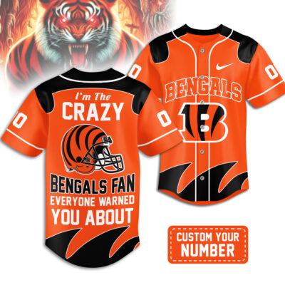 Cincinnati Bengals | Premium NFL Crazy Football Fan Personalized Jersey