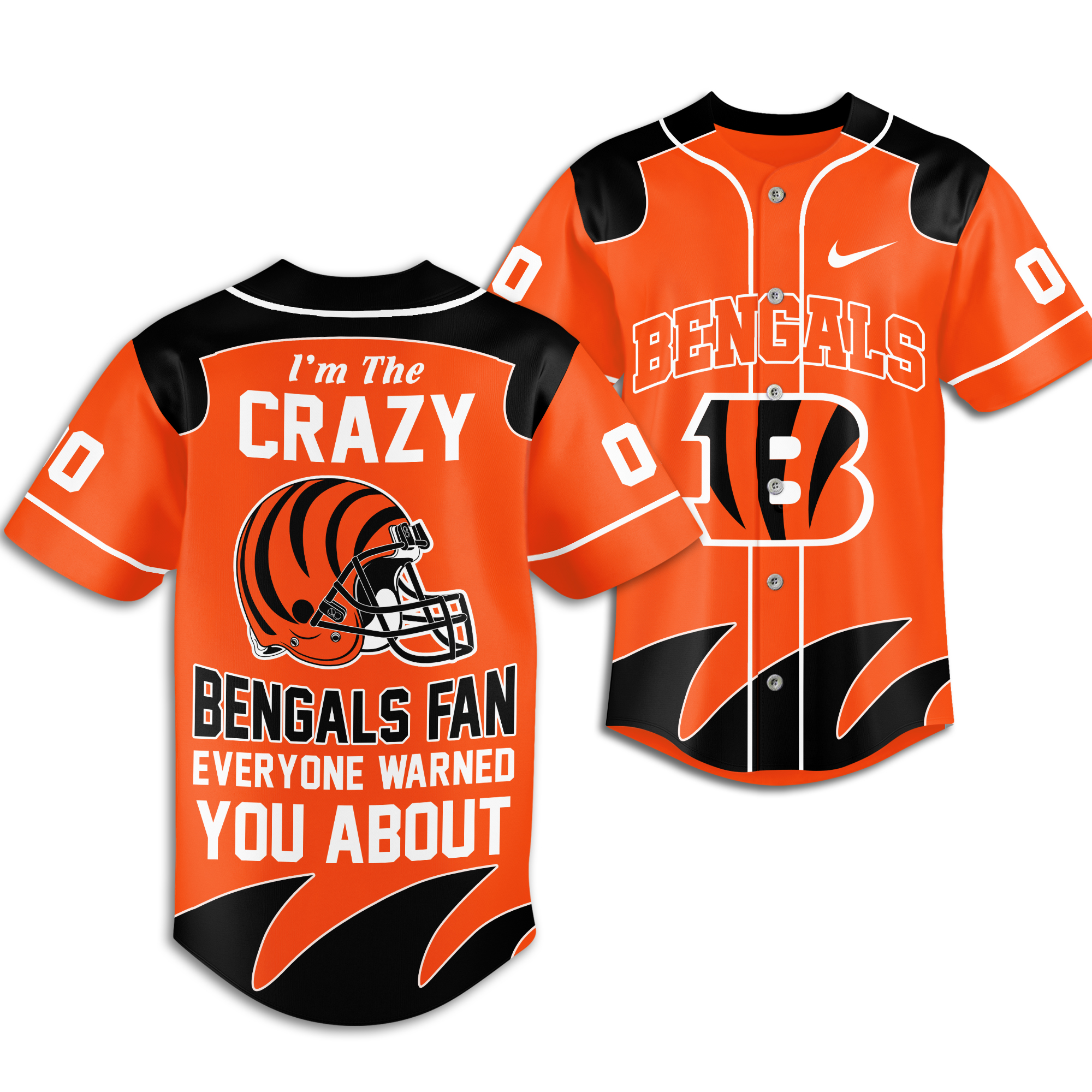 Cincinnati Bengals | Premium NFL Crazy Football Fan Personalized Jersey - Image 2