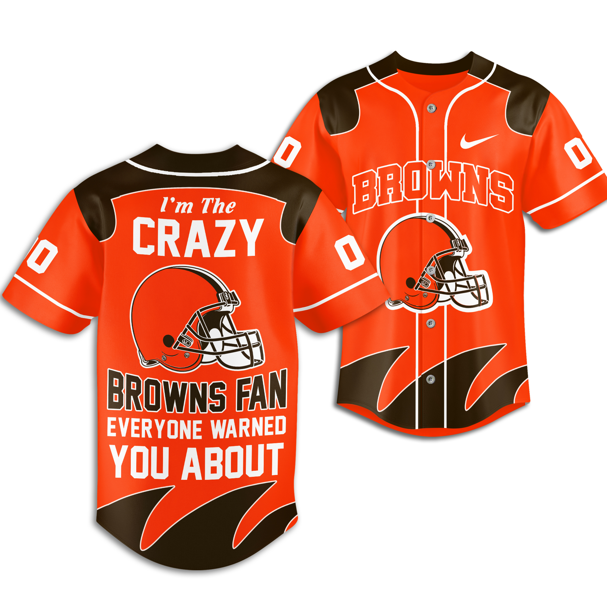 Cleveland Browns | Premium NFL Crazy Football Fan Personalized Jersey - Image 2