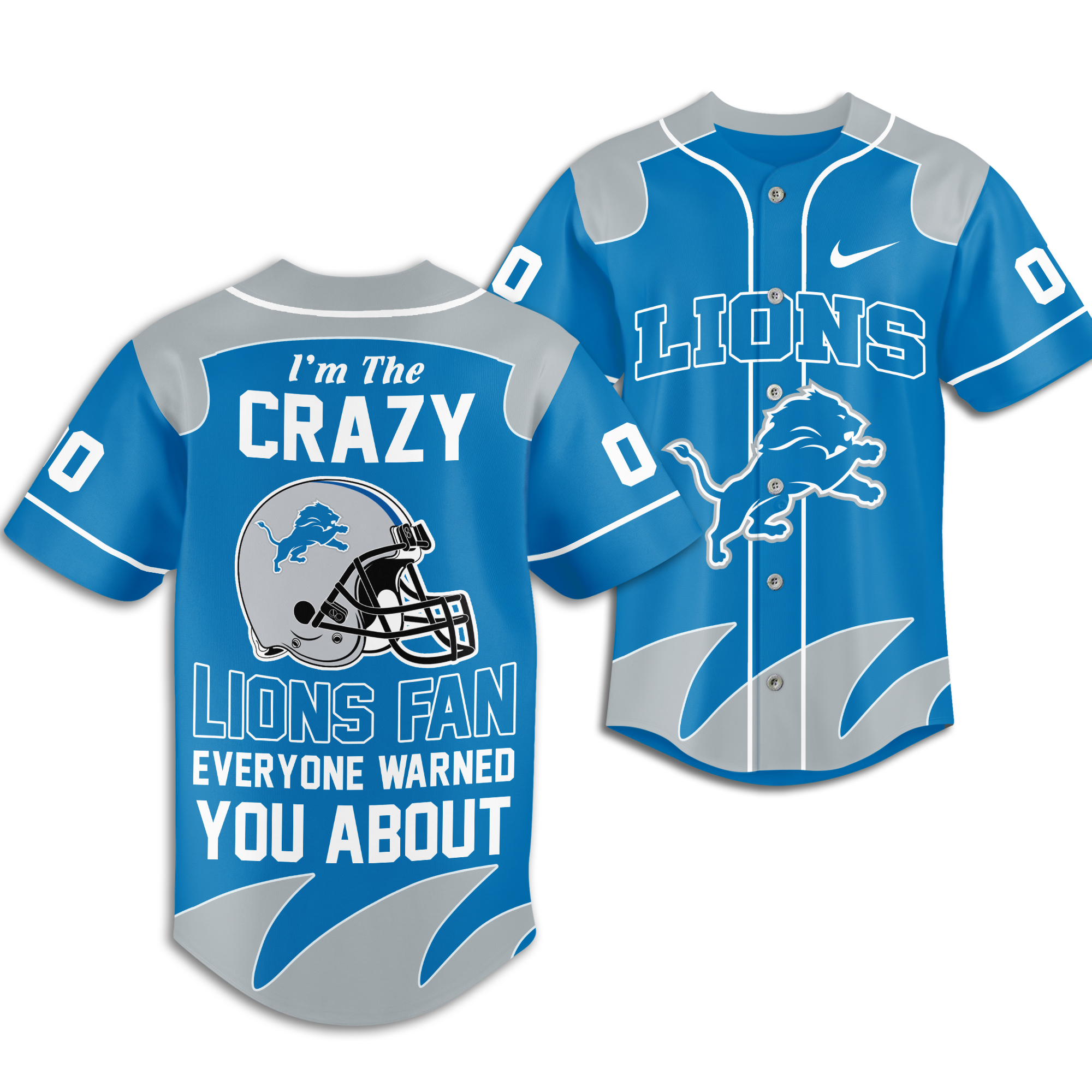 Detroit Lions | Premium NFL Crazy Football Fan Personalized Jersey - Image 2