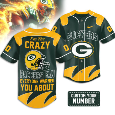 Green Bay Packers | Premium NFL Crazy Football Fan Personalized Jersey