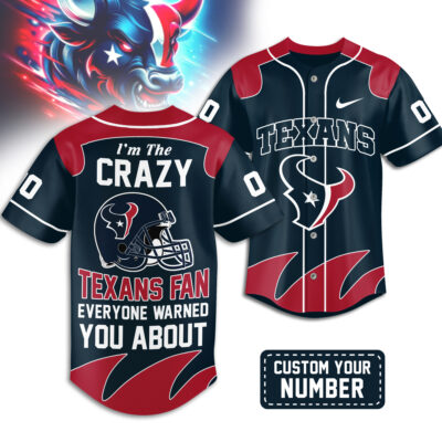Houston Texans | Premium NFL Crazy Football Fan Personalized Jersey