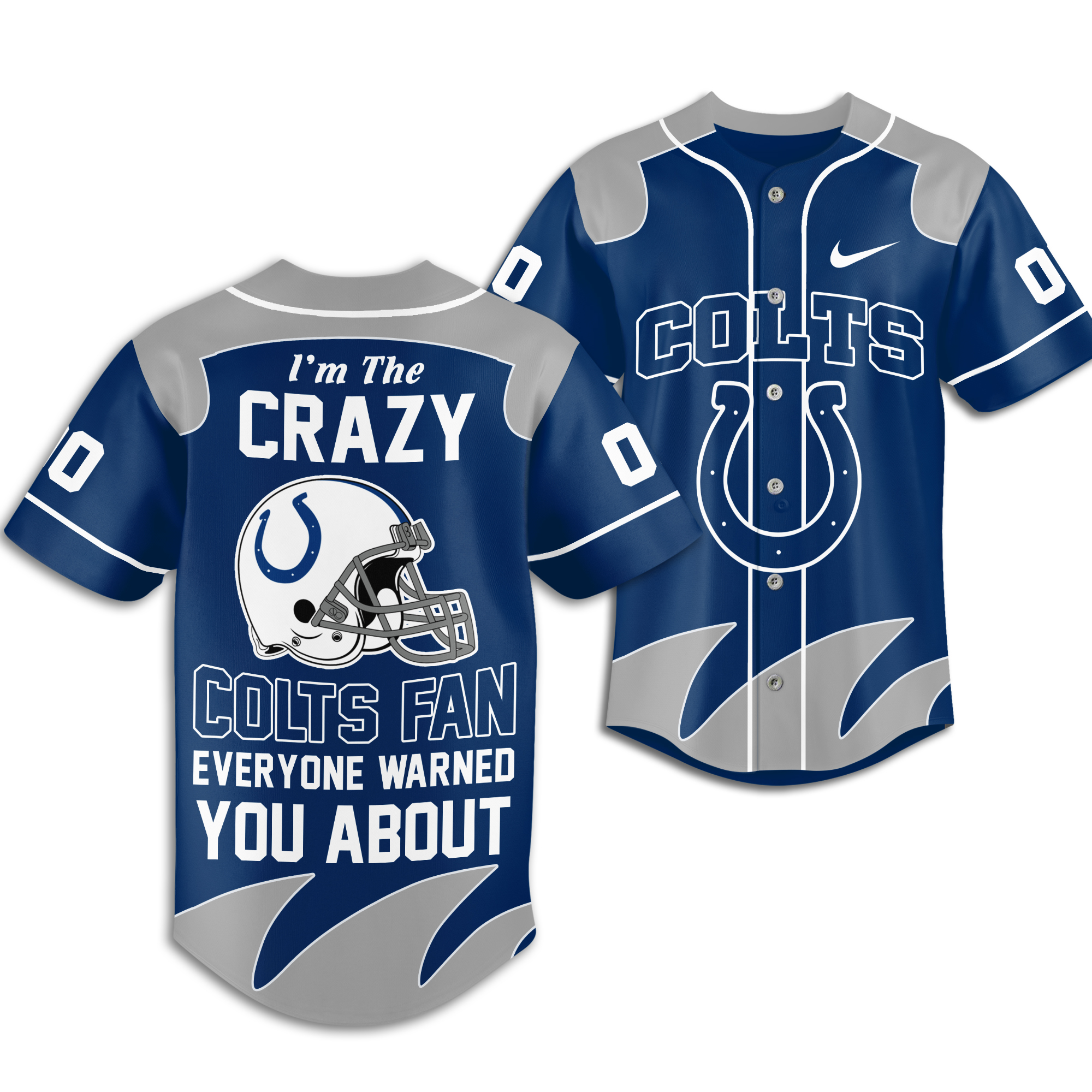 Indianapolis Colts | Premium NFL Crazy Football Fan Personalized Jersey - Image 2