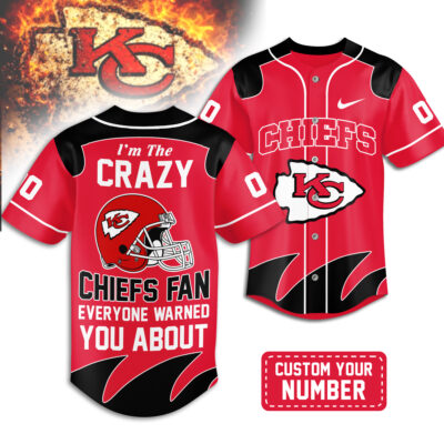 Kansas City Chiefs | Premium NFL Crazy Football Fan Personalized Jersey