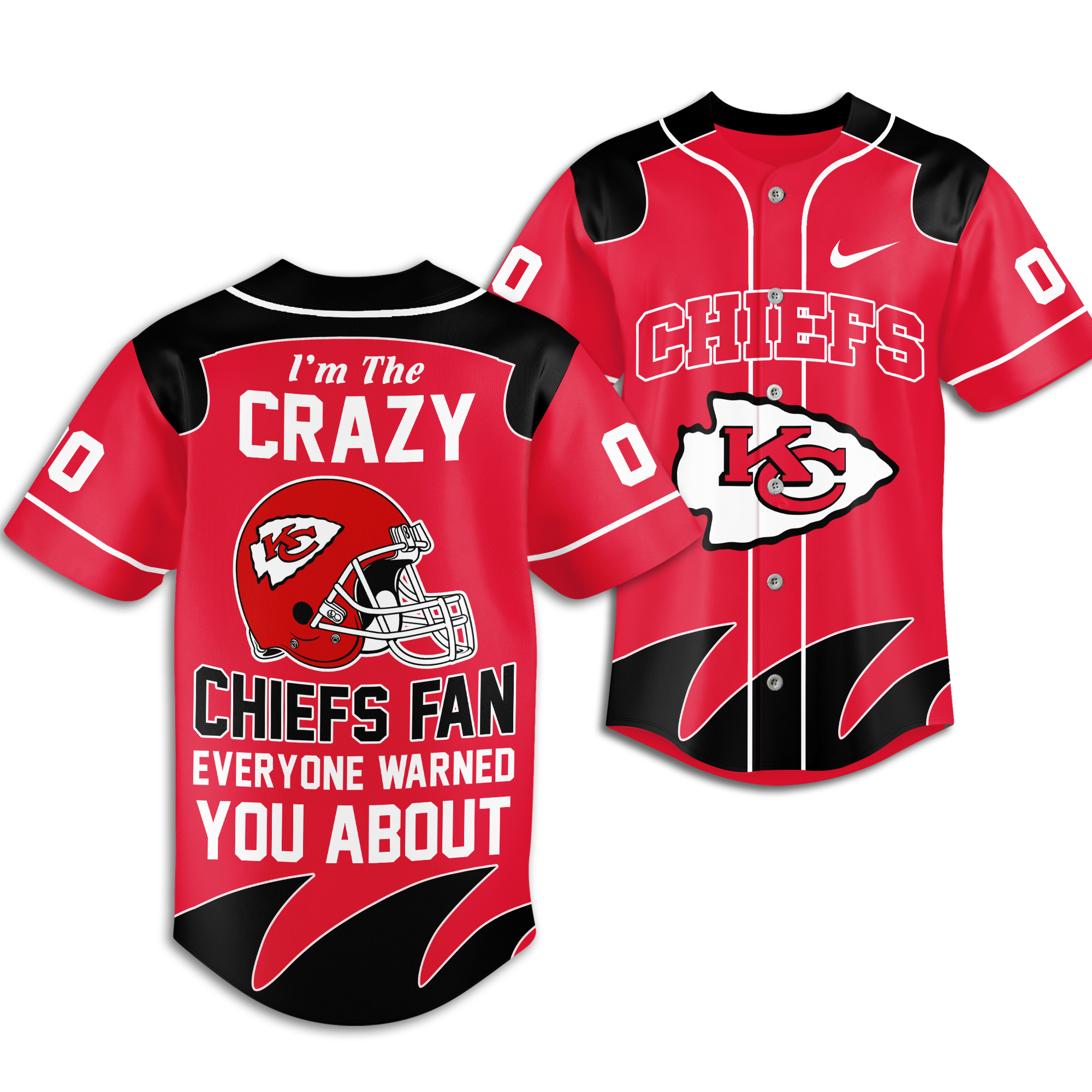 Kansas City Chiefs | Premium NFL Crazy Football Fan Personalized Jersey - Image 2