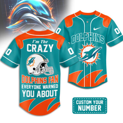 Miami Dolphins | Premium NFL Crazy Football Fan Personalized Jersey - 2XL
